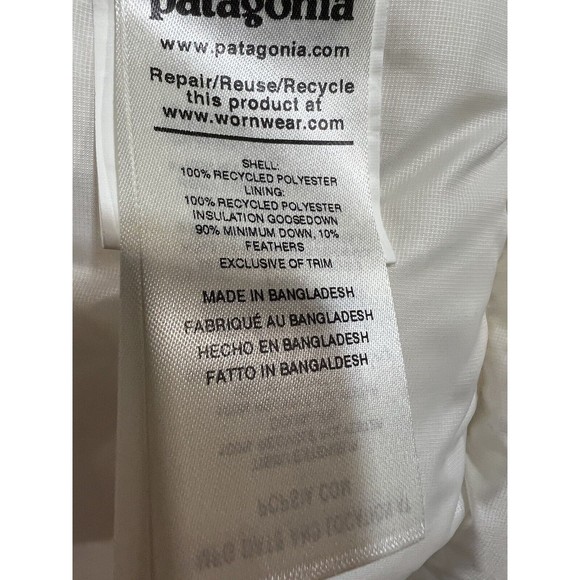 Patagonia Down Sweater Hoody Jacket Birch White Women’s Size XL - Picture 10 of 11